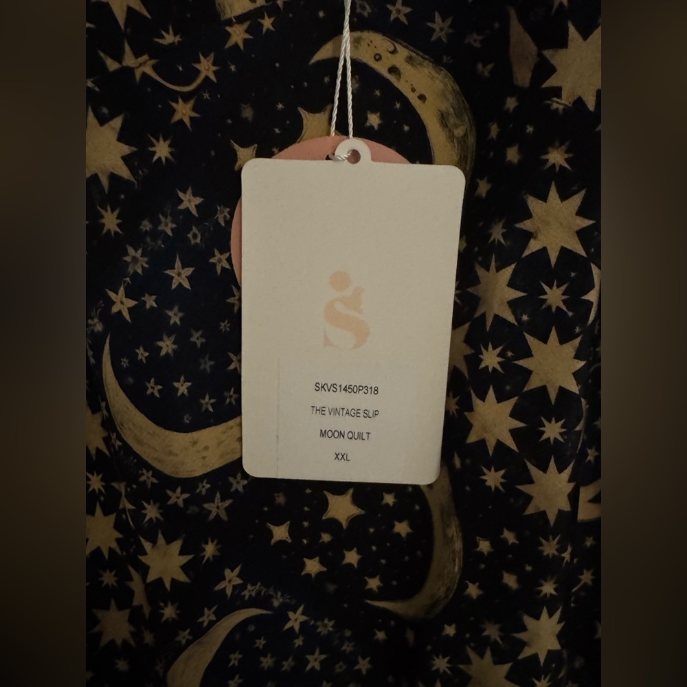 🌙Selkie Moon Quilt Vintage Slip Silk Midi Sample Dress🌙 - Picture 6 of 6